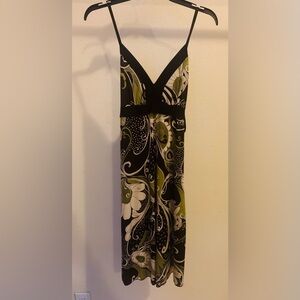 Black and Green Floral Maxi Dress